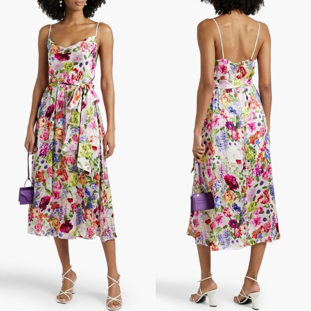 Alice + Olivia Samantha Floral Midi Dress